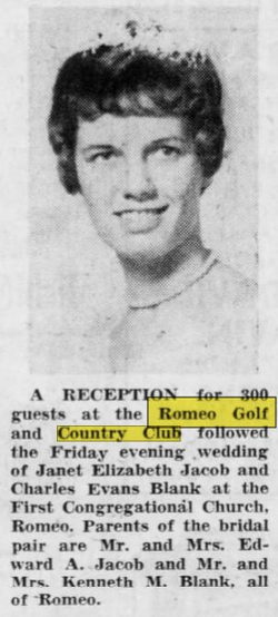 Romeo Golf & Country Club - Aug 1961 Article